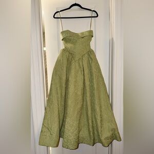 Anthropologie Strapless Olive Dress